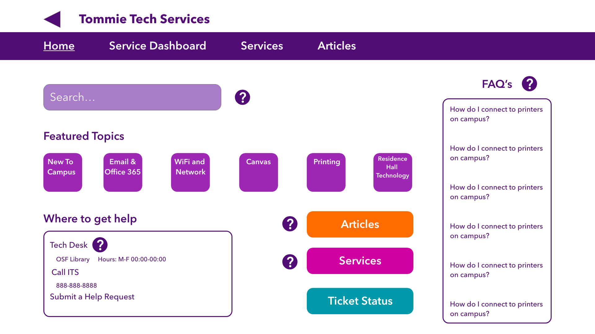 Tommie Tech Services Redesign